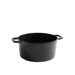 Martha Stewart 5qt Enameled Cast Iron Dutch Oven With Lid Obsidian: Oven-Safe, Gas & Electric Compatible, 14.6" Diameter