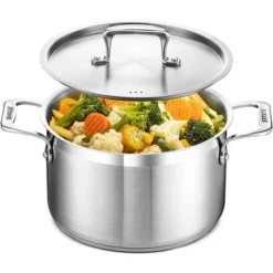 Bakken- Swiss Stockpot Brushed Stainless Steel Induction Pot With Lid And Riveted Handles -Cookware Store GUEST 53d825d5 89c6 49c3 b429 fbc188630557