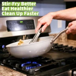 TECHEF CeraTerra - 12" Ceramic Nonstick Wok/Stir-Fry Pan With Cover