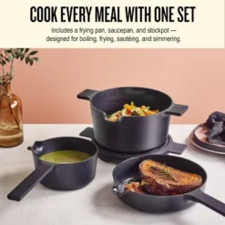 Alva Neat 5-Piece Nonstick Ceramic Nesting Cookware Set