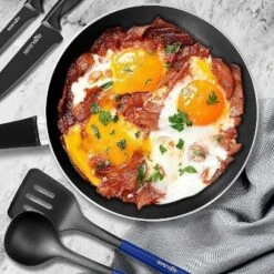 SereneLife 20 Piece Kitchenware Pots & Pans Set – Basic Kitchen Cookware, Black Non-Stick Coating Inside, Heat Resistant Lacquer (Blue) -Cookware Store GUEST 54cf2cd5 4ac7 4615 a32d bc9b0adf0420