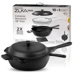 Granitestone Zuka Everyday Pan 10" Nonstick Multi-Functional Saute Pan With Lid, Nylon Spoon And Steamer Basket -Cookware Store GUEST 566dbf01 3467 4cdf ad44 b5fee9a139e3