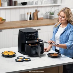 Gourmia Reusable 3pc Silicone Air Fryer Accessory Set With Basket Liner, Egg Bites Mold & Muffin Pan: Dishwasher-Safe, Hand Wash, Black, 1.49 Lbs 24 Gourmia Reusable 3pc Silicone Air Fryer Accessory Set With Basket Liner, Egg Bites Mold & Muffin Pan: Dishwasher-Safe, Hand Wash, Black, 1.49 Lbs -Cookware Store GUEST 568838fb 5aa9 47ac ab08 5f2f251df361