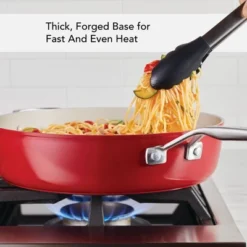 KitchenAid 5qt Hard Anodized Ceramic Nonstick Saute Pan With Lid Empire Red: Hand Wash, Gas & Electric Compatible -Cookware Store GUEST 568dc3f1 783c 45bf bbc0 ae9814944c9f