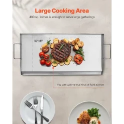 VEVOR Stainless Steel Griddle, 32x16 Inch Universal Flat Top Rectangular Plate, Gas Grill Griddle For BBQ Grill, Teppanyaki, Silver 13 VEVOR Stainless Steel Griddle, 32x16 Inch Universal Flat Top Rectangular Plate, Gas Grill Griddle For BBQ Grill, Teppanyaki, Silver -Cookware Store GUEST 56aa4e20 12e4 46de 9ac9 bd23004d41f0