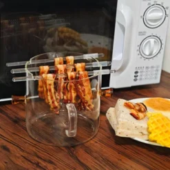 Itopfox Microwave Bacon Cooker With Cover, 2-in-1 Glass Cooking Pot, Microwavable Bacon Grill With Silicone Lid, Easy Clean -Cookware Store GUEST 56d21195 0cf7 466b a28f e020f72c3fe3
