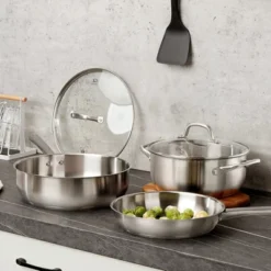 KOCH SYSTEME CS Stainless Steel Cookware Set 10 Piece, Stainless Steel Pots And Pans Set For Professional Cooking, Induction Compatible, Silver -Cookware Store GUEST 5719b104 139f 4b3c ae9d 415c142d6f9f