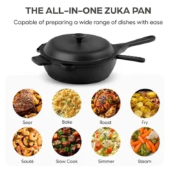 Granitestone Zuka Everyday Pan 12" Nonstick Multi-Functional Saute Pan With Lid, Nylon Spoon And Steamer Basket -Cookware Store GUEST 57c65a9b 0a7c 46ea bdf8 e977761bacc0
