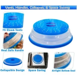 5 Star Super Deals Microwave Splatter Guard Cover Collapsible Lid Food Protection And Easy Storage BPA-Free Dishwasher Safe Heat Resistant