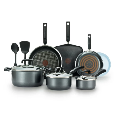 T-fal 12pc Signature Titanium Nonstick Cookware Set Dark Gray: Safe Nonstick, Tempered Glass Lids, Oven-Safe, Ergonomic Handles 10 T-fal 12pc Signature Titanium Nonstick Cookware Set Dark Gray: Safe Nonstick, Tempered Glass Lids, Oven-Safe, Ergonomic Handles - Image 8