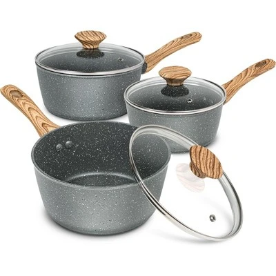MICHELANGELO Sauce Pan With Lid, Nonstick Saucepans 1.5QT&2QT&3QT, Granite Sauce Pan 3 Piece, Stone Saucepan Set, Small Pot With Lid, Nonstick Sauce Pot Set 11 MICHELANGELO Sauce Pan With Lid, Nonstick Saucepans 1.5QT&2QT&3QT, Granite Sauce Pan 3 Piece, Stone Saucepan Set, Small Pot With Lid, Nonstick Sauce Pot Set - Image 9