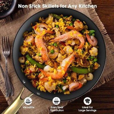 Imarku Professional Cooking Utensils , Nonstick Cast Iron Skillets 2pcs, 8 Inch, 12 Inch Frying Pizza Pans, Cast Iron Pans, Dishwasher Safe 8 Imarku Professional Cooking Utensils , Nonstick Cast Iron Skillets 2pcs, 8 Inch, 12 Inch Frying Pizza Pans, Cast Iron Pans, Dishwasher Safe - Image 6