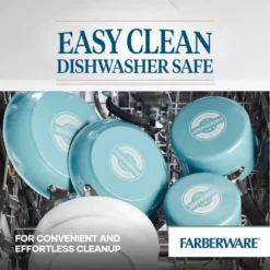 Farberware Eco Advantage 3qt Ceramic Nonstick Straining Saucepan With Lid Aqua: Dishwasher-Safe Sauce Pot, Gas & Electric Compatible -Cookware Store GUEST 5a573cdd 54d0 4978 80ac 8e3d43d32388