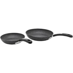 Starfrit Set Of 2 Fry Pans With Bakelite Handles In Black