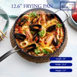 Blu. Cookware Kitchen Start Set, Large And Small Frying Pan, Saucepan, Non-Toxic, Durable Non-Stick Ceramic, PFA/PFOA-Free, Suitable For All Cooktops