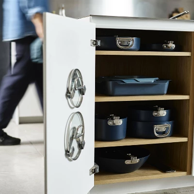 Joseph Joseph Space Saving 10pc Ceramic Nonstick Cookware Set With Folding Handle 5 Joseph Joseph Space Saving 10pc Ceramic Nonstick Cookware Set With Folding Handle - Image 3