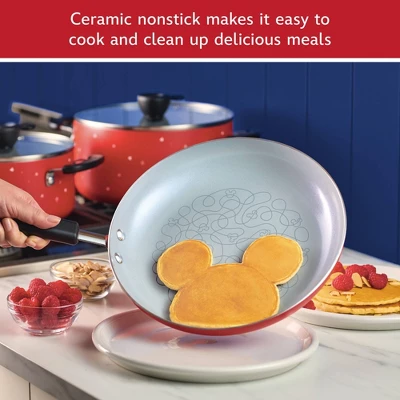 Farberware Disney Bon Voyage 11" Ceramic Nonstick Frying Pan Red: Large 11 Inch Fry Pan, Dishwasher-Safe, Electric & Gas Compatible 6 Farberware Disney Bon Voyage 11" Ceramic Nonstick Frying Pan Red: Large 11 Inch Fry Pan, Dishwasher-Safe, Electric & Gas Compatible - Image 4