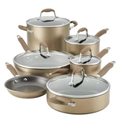 Anolon Advanced Home 11pc Set Bronze: Nonstick Cookware, Hard Anodized Aluminum, Gas & Electric Compatible -Cookware Store GUEST 60c586bd 956b 4396 8364 ba80c97e1c16