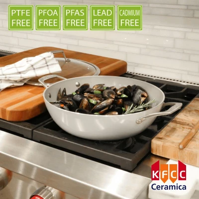 TECHEF CeraTerra - 5qt Ceramic Nonstick All Purpose Chef Pan With Cover 3 TECHEF CeraTerra - 5qt Ceramic Nonstick All Purpose Chef Pan With Cover