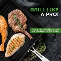 Nonstick Grill & Griddle - Dishwasher Safe Nonstick Grill Pan