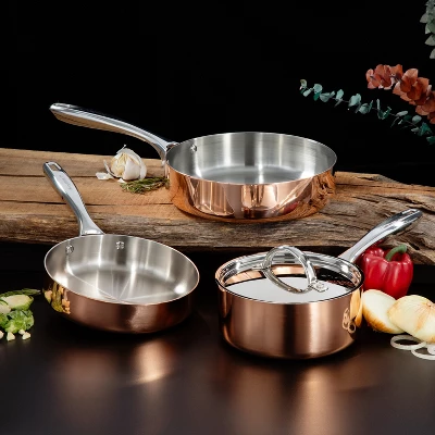 BergHOFF Copper Tri-Ply 4Pc Starter Set, Polished 3 BergHOFF Copper Tri-Ply 4Pc Starter Set, Polished