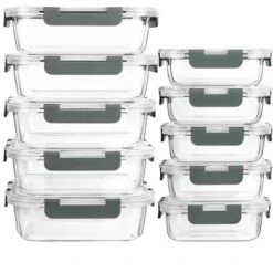 Itopfox 10-Pack Glass Meal Prep Containers With Snap Locking Lids, Airtight Food Storage Containers For Microwave, Oven, Freezer & Dishwasher Safe -Cookware Store GUEST 62ace6a4 039f 4f8b 9533 e9feec70681f