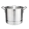 J&V TEXTILES Aluminum Stock Pot With Lid And Steamer Insert, 24, 32, 40 Quart, 6 Piece Set