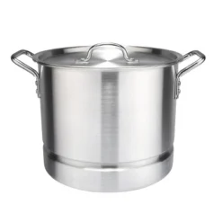 J&V TEXTILES Aluminum Stock Pot With Lid And Steamer Insert, 24, 32, 40 Quart, 6 Piece Set