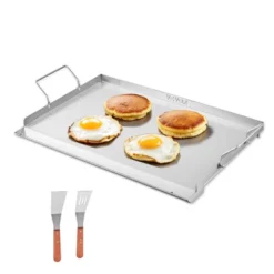 VEVOR Stainless Steel Griddle, 23x16 Inch Universal Flat Top Rectangular Plate, Gas Grill Griddle For BBQ Grill, Teppanyaki, Silver -Cookware Store GUEST 64836b66 bf38 44e6 a8ea 4fedab06a5bb