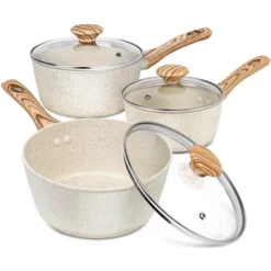 MICHELANGELO Sauce Pan With Lid, Nonstick Saucepans 1.5QT&2QT&3QT, Granite Sauce Pan 3 Piece, Stone Saucepan Set, Small Pot With Lid, Nonstick Sauce Pot Set 21 MICHELANGELO Sauce Pan With Lid, Nonstick Saucepans 1.5QT&2QT&3QT, Granite Sauce Pan 3 Piece, Stone Saucepan Set, Small Pot With Lid, Nonstick Sauce Pot Set -Cookware Store GUEST 64ae7530 91d9 4665 b7fd 4dd0cf20093b