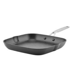 KitchenAid Hard-Anodized Induction 11.25" Nonstick Square Grill Pan: Gas & Induction Compatible, Oven-Safe, Matte Black -Cookware Store GUEST 65437116 7833 4e45 b5c9 ec719035f660