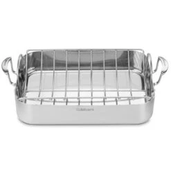 Cuisinart MultiClad Pro 16" Tri-Ply Stainless Steel Roasting Pan & Stainless Rack - MCP117-16BR: Dishwasher-Safe Roaster -Cookware Store GUEST 655ffdab 7043 411b b0af 5cd18be557da