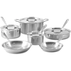 All-Clad D5 Brushed 5 Ply Stainless Steel Cookware Set 10 Piece W/ Frying Pans, Pots And Pans Set, Induction, Oven Broiler Safe 600F, Silver -Cookware Store GUEST 658dfdb8 da2e 4123 890c 5a7131e9ee9a
