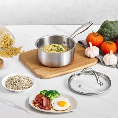 VEVOR 1.5 QT Saucepan, Stainless Steel Saucepan With Glass Lid, Multipurpose Nonstick Stainless Steel Small Cooking Sauce Pot, Silver 3 VEVOR 1.5 QT Saucepan, Stainless Steel Saucepan With Glass Lid, Multipurpose Nonstick Stainless Steel Small Cooking Sauce Pot, Silver