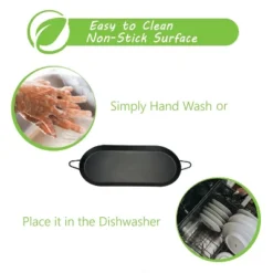 Brentwood Carbon Steel Nonstick Comal Griddle For Double Burner, 18 In. X 8.5 In. In Black -Cookware Store GUEST 65ed7a6c 4efd 4827 8f5b a4f14a04bc3e