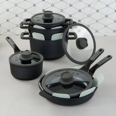BergHOFF Leo Stone+ 10Pc Nonstick Ceramic Cookware Set With Glass Lid, Recycled Cast Aluminum 11 BergHOFF Leo Stone+ 10Pc Nonstick Ceramic Cookware Set With Glass Lid, Recycled Cast Aluminum - Image 9