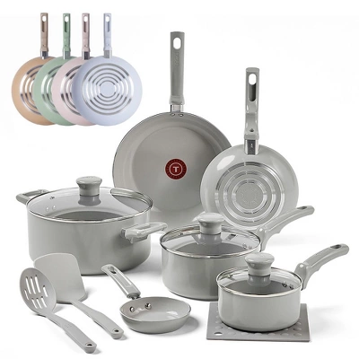 T-fal 12pc Ceramic Nonstick Cookware Set, Refresh Ceramic, Moon Grey 10 T-fal 12pc Ceramic Nonstick Cookware Set, Refresh Ceramic, Moon Grey - Image 8