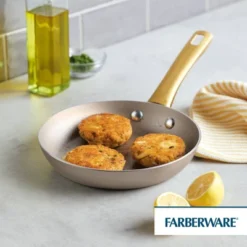 Farberware Radiant 8" Nonstick Frying Pan Champagne: Dishwasher-Safe Aluminum, Electric & Gas Compatible, Lifetime Warranty -Cookware Store GUEST 67574a04 62c6 4f60 bd07 129a93668448