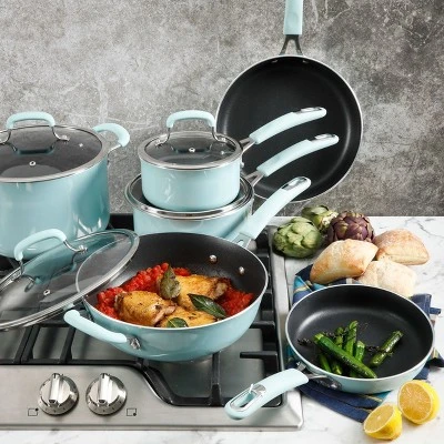Kenmore Elite Andover 10 Piece Nonstick Aluminum Cookware Set In Glacier Blue 9 Kenmore Elite Andover 10 Piece Nonstick Aluminum Cookware Set In Glacier Blue - Image 7