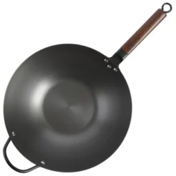 Gibson Home Babish 14" Carbon Steel Flat Bottom Wok: Induction Safe, 4.2 Qt Capacity, Black, 8 Lbs -Cookware Store GUEST 686e1736 5ade 4b87 a69f 8e727ebea2da