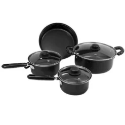 Chery Life 7-Piece Carbon Steel Cookware Set With Glass Lids