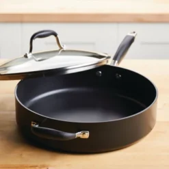 Anolon Advanced Home 5qt Hard Anodized Nonstick Saute Pan With Helper Handle And Lid Onyx