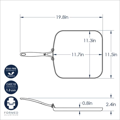 Nordic Ware Basalt 11" Square Griddle 9 Nordic Ware Basalt 11" Square Griddle - Image 7