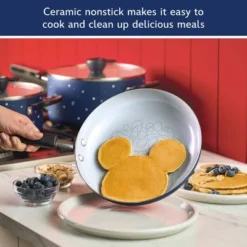 Farberware Disney Bon Voyage 9.5" Ceramic Nonstick Frying Pan Blue: Aluminum, Dishwasher-Safe, Electric & Gas Compatible -Cookware Store GUEST 6a3f0c9f 1648 453b b3ff 98553a8b1f1f