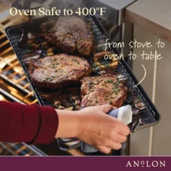 Anolon Advanced Home 10"x18" Double Burner Griddle Onyx: Nonstick, Hard Anodized, Silicone & Stainless Steel Handle -Cookware Store GUEST 6b319c58 6f8e 491f be0a 289538e5f678