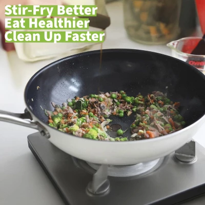 TECHEF ValenCera - 12" Ceramic Nonstick Wok/Stir-Fry Pan With Cover 3 TECHEF ValenCera - 12" Ceramic Nonstick Wok/Stir-Fry Pan With Cover