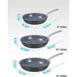 Black & Decker BLACK+DECKER 3-Piece Ceramic Hard Anodized Aluminum Skillet Set, Frying Pan Set With Ceramic Non-Stick Coating -Cookware Store GUEST 6bdec958 3edc 4244 815d f2ec4ce2dc00