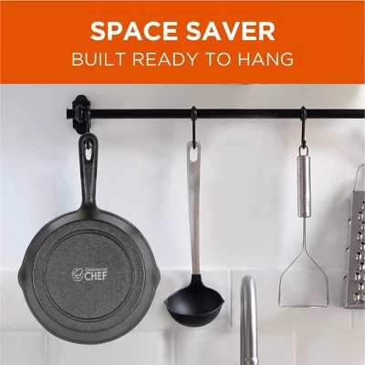 COMMERCIAL CHEF Pre-Seasoned Cast Iron 3-Piece Skillet Set, 6Inch 8Inch 10 Inch, Black 8 COMMERCIAL CHEF Pre-Seasoned Cast Iron 3-Piece Skillet Set, 6Inch 8Inch 10 Inch, Black - Image 6