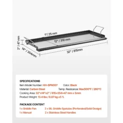 VEVOR Carbon Steel Griddle, 32x14 Inch Universal Flat Top Rectangular Plate, Gas Grill Griddle For BBQ Grill, Teppanyaki, Black -Cookware Store GUEST 6cb7b4e9 1780 4d74 a517 bebe29bdba17