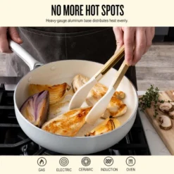 Alva Mobi 8-Piece Titanium Ceramic Nonstick Cookware Set - Cannoli Cream